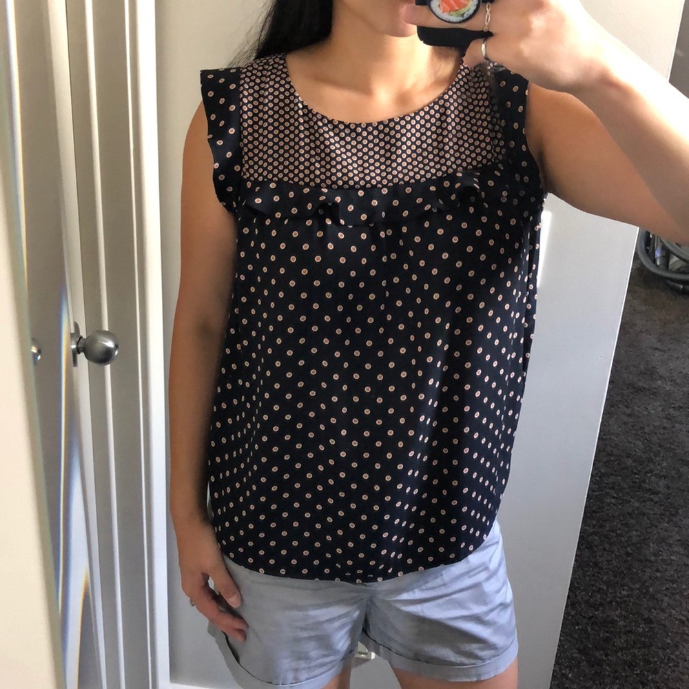 LOFT Dots Sleevelsss Top